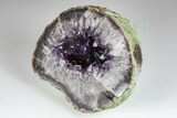 Purple Amethyst Geode With Polished Face - Uruguay #199752-1